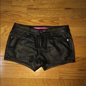 Black leather shorts by TINSELTOWN